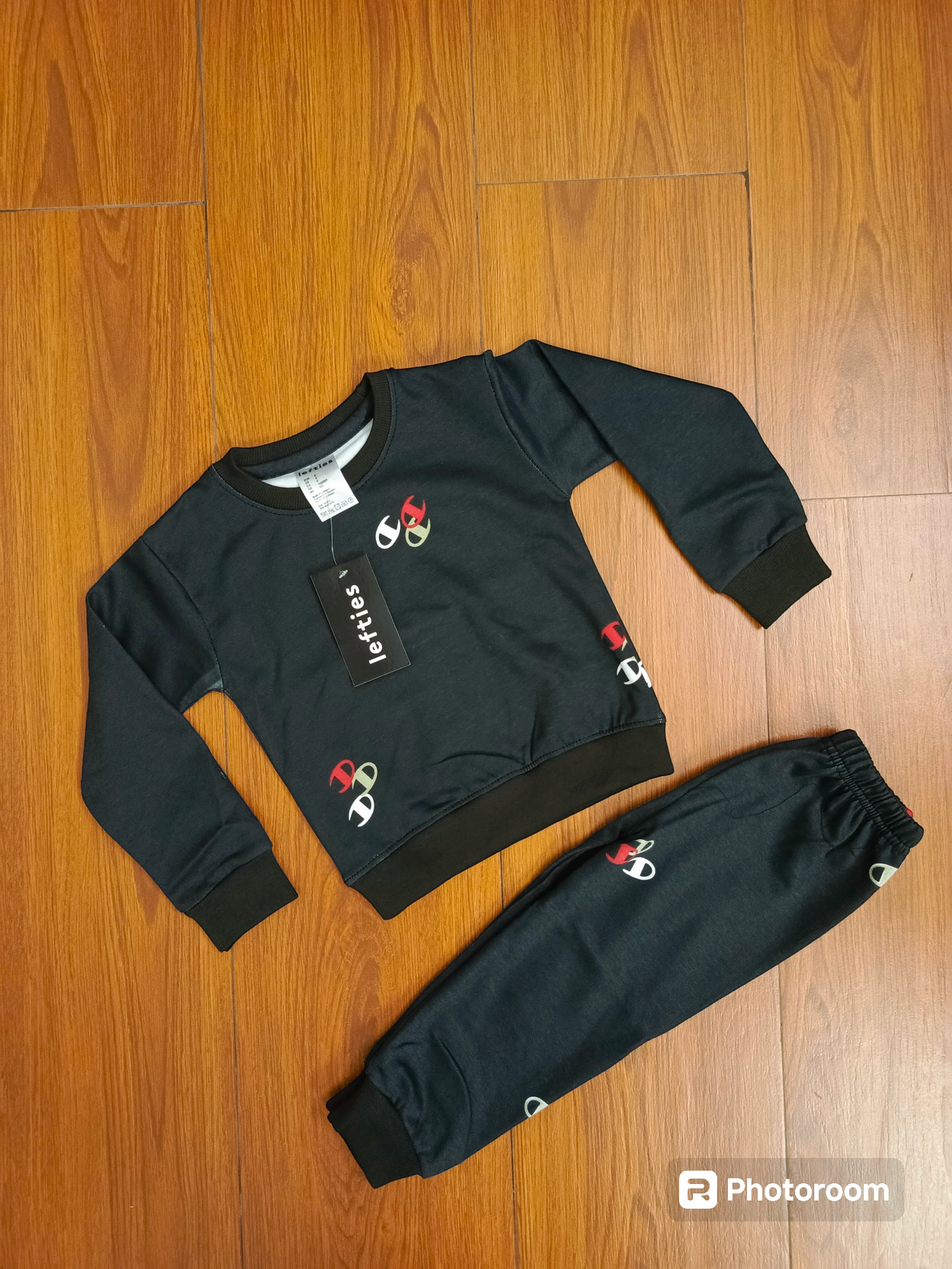 Black champ fleece tracksuit