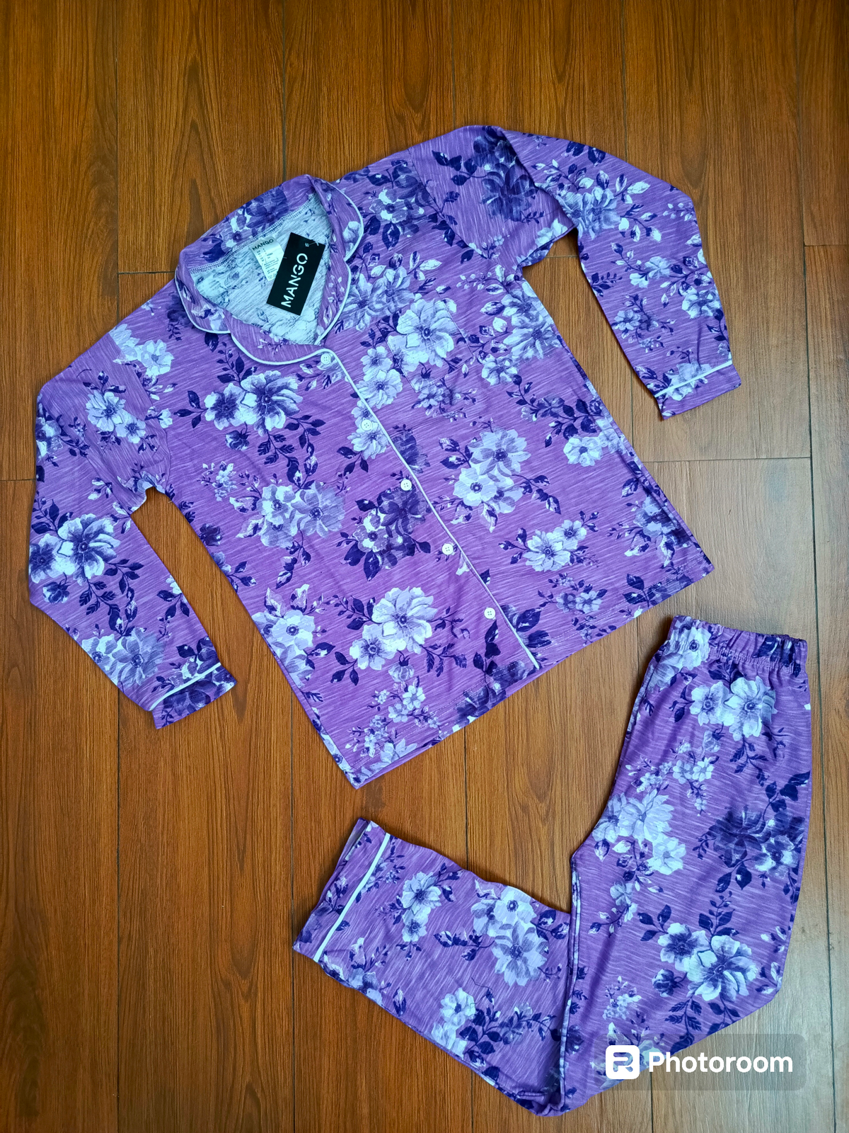 Purple white floral pj's