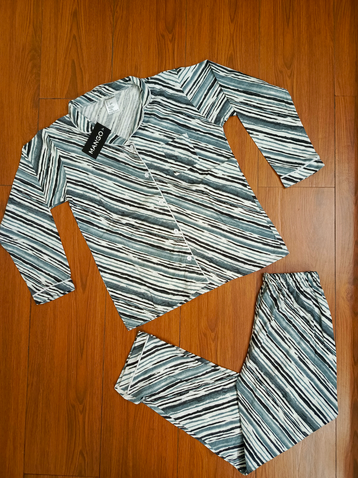 Grey stripes ladies pj's