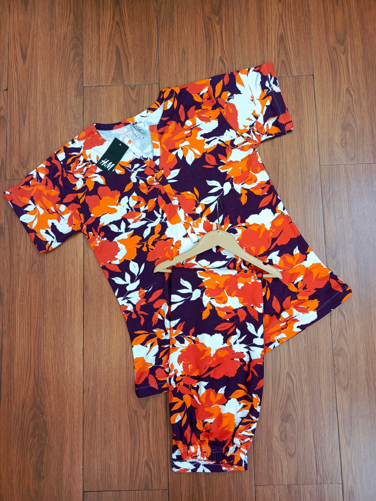 Orange floral ladies suit