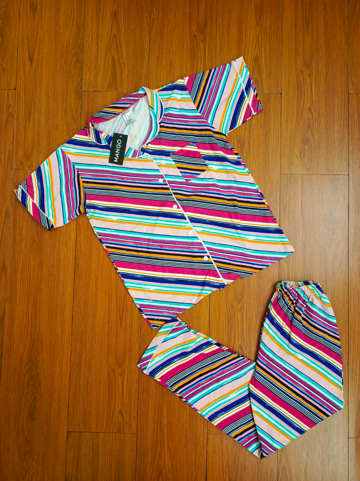 Rainbow stripes ladies pj's