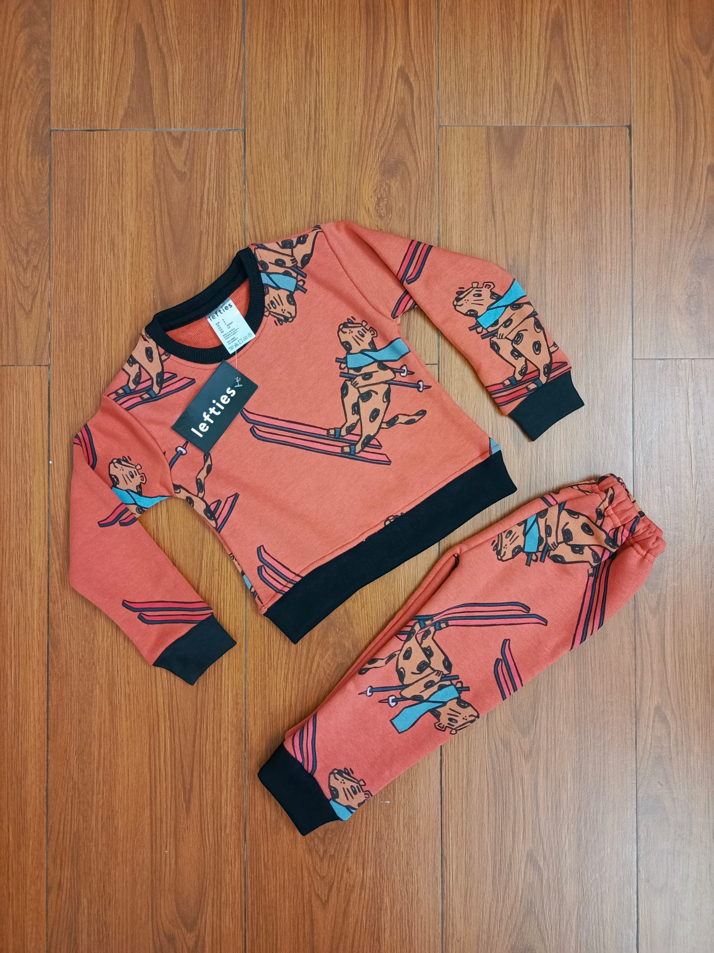 Orange rust fleece tracksuit premium