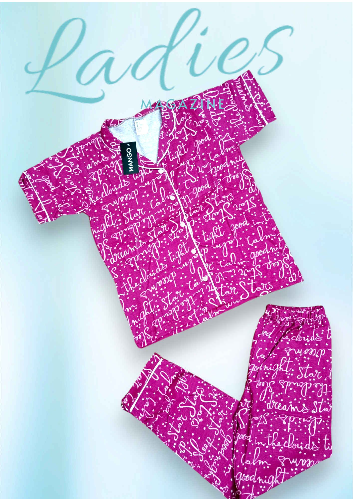 Pink star ladies pj's