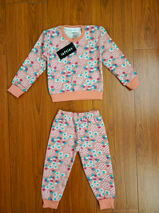 Peach floral baby tracksuit