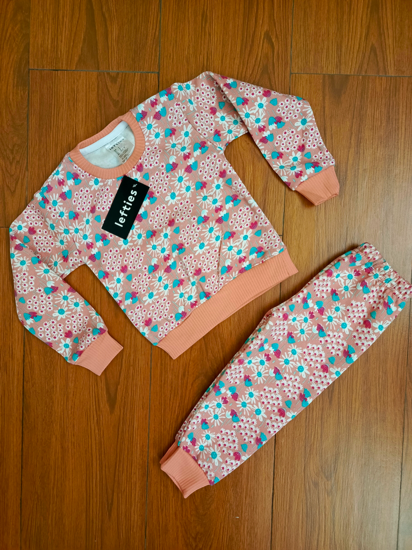 Peach floral baby tracksuit