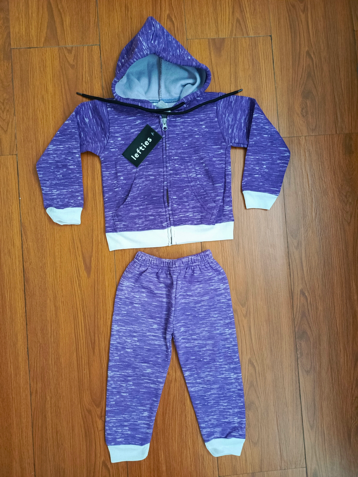 Purple 2 tone zipper hoodie tracksuit