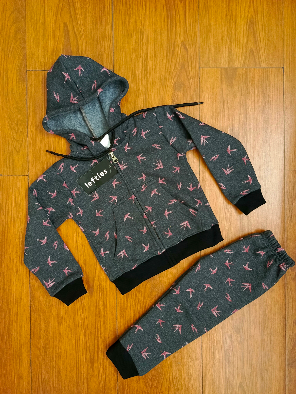 Grey bird hoodie tracksuit