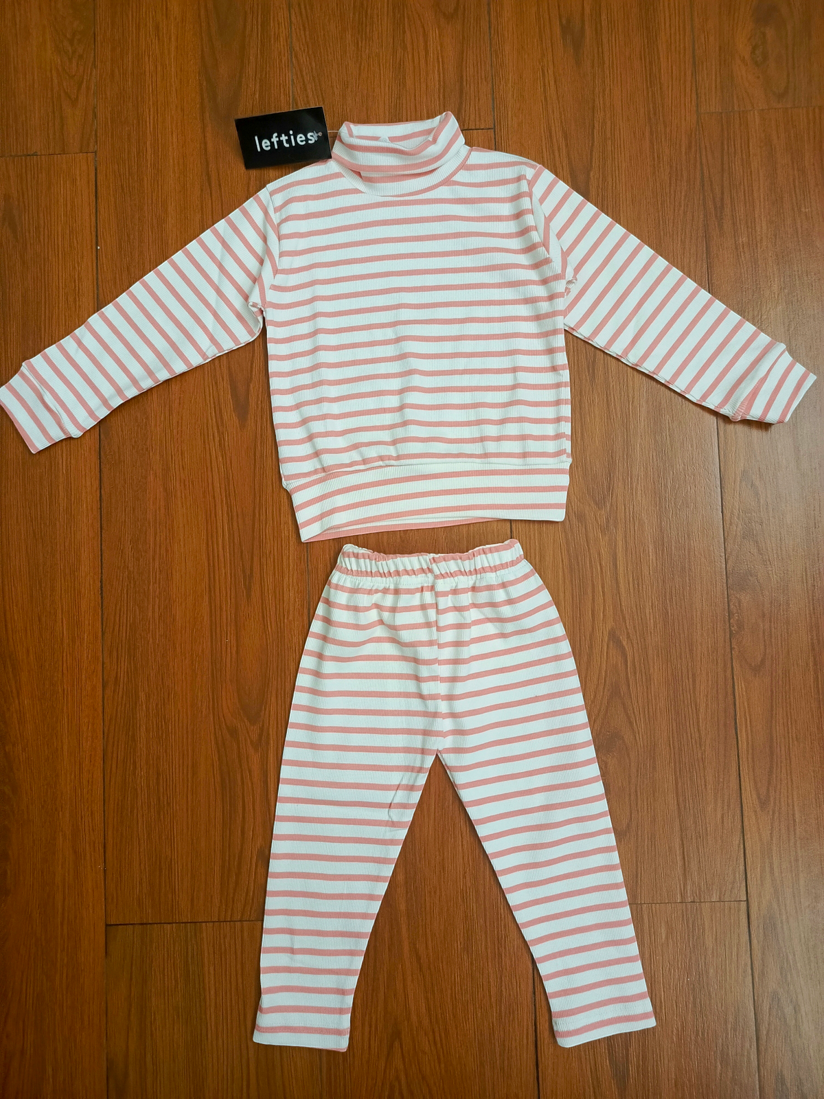 Peach stripes hineck tracksuit