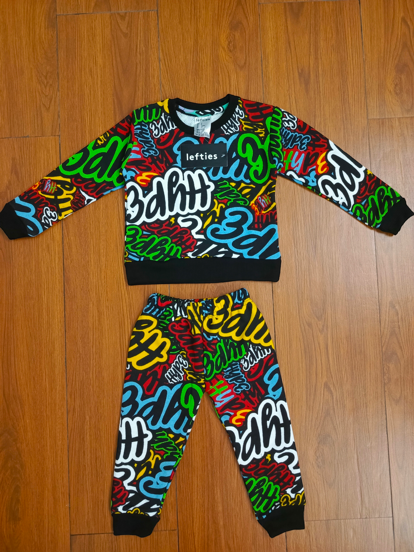 Multi hype printed kids tracksuit