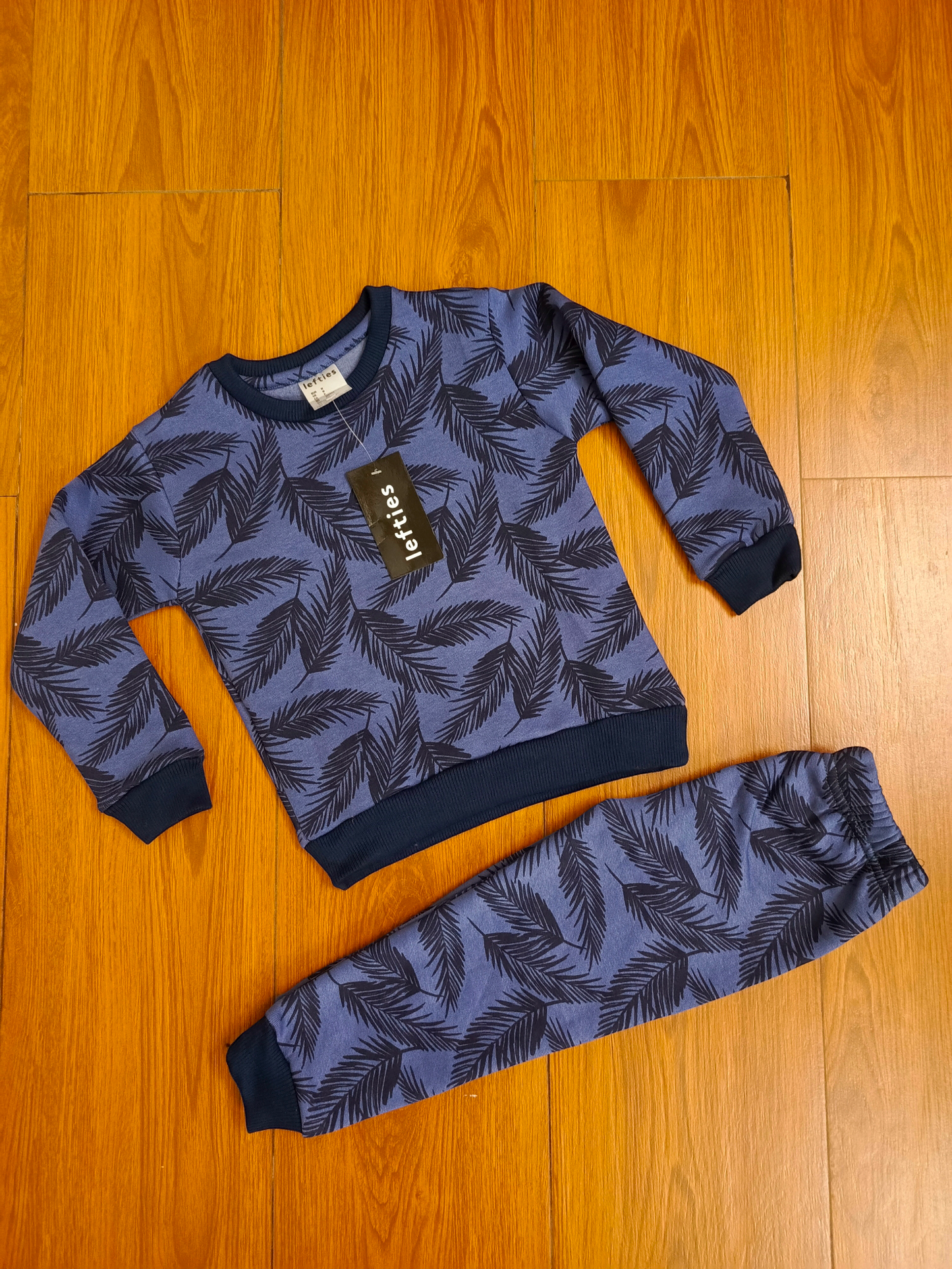 Blue flower fleece tracksuits