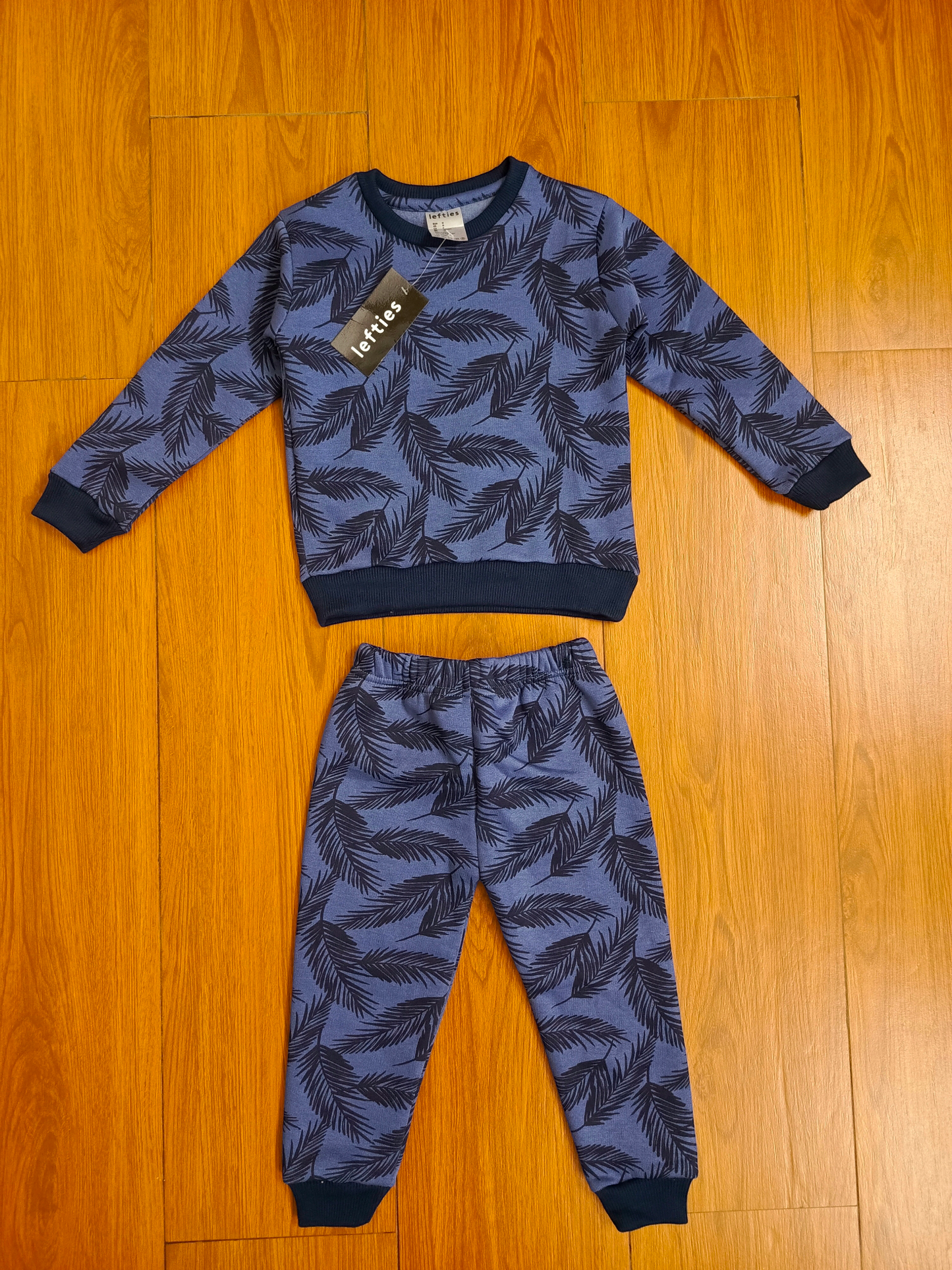 Blue flower fleece tracksuits