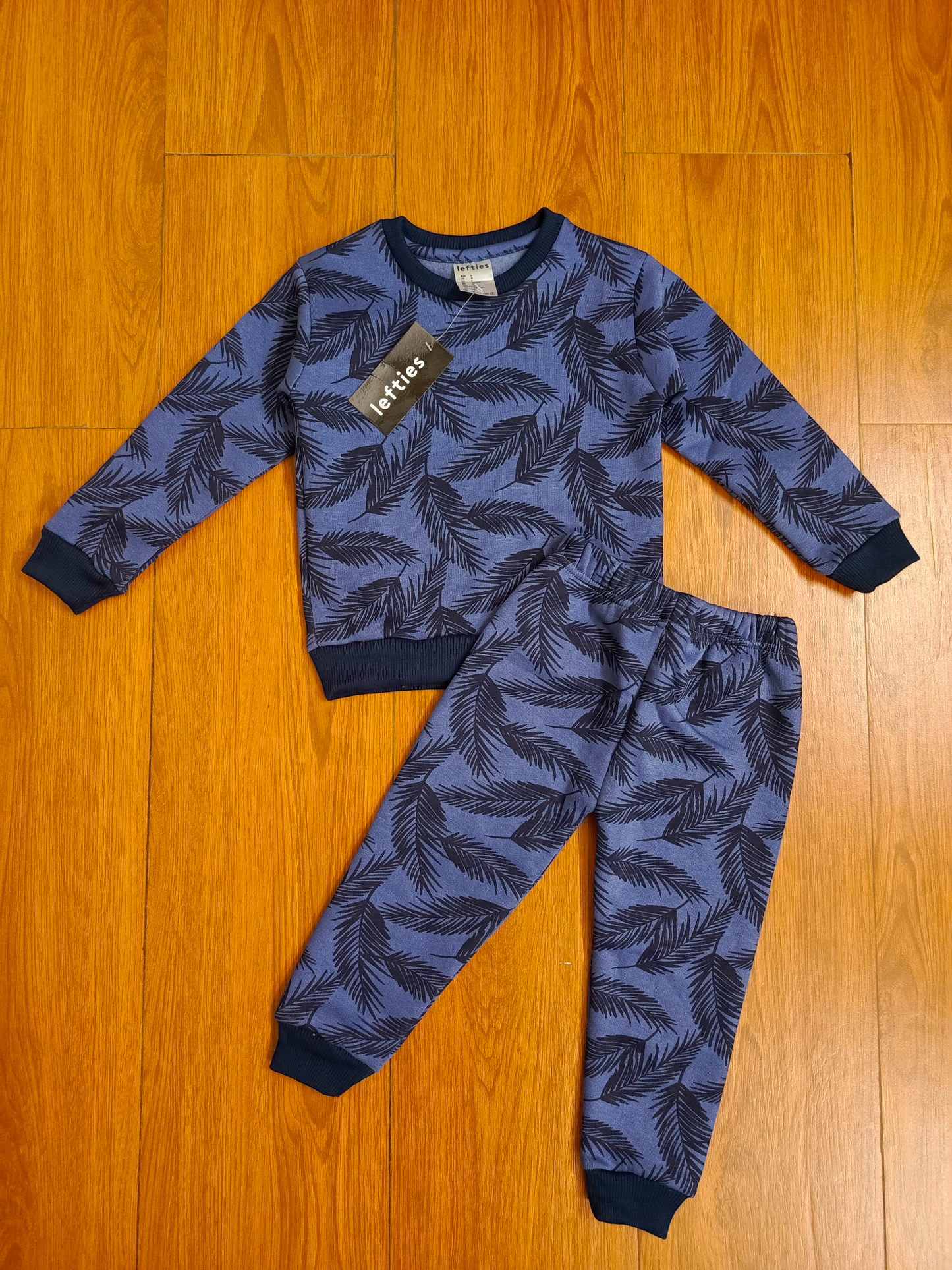 Blue flower fleece tracksuits