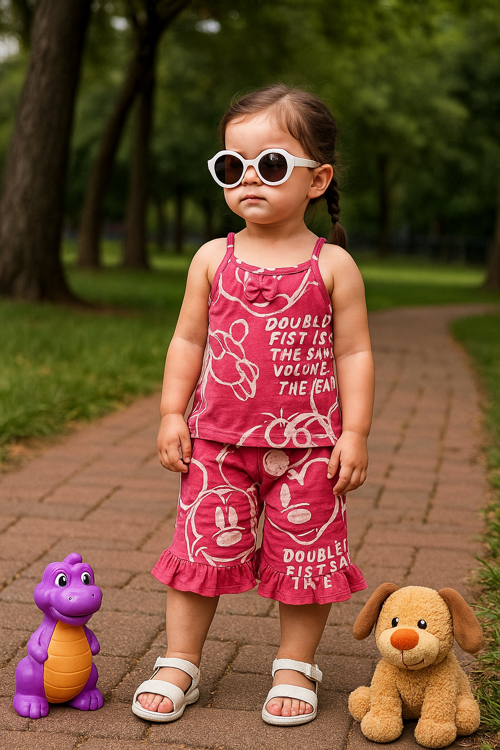 Pink mickey tanktop suit