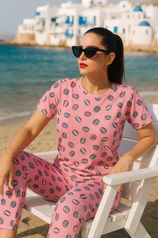 Pink candy ladies lounge wear suit