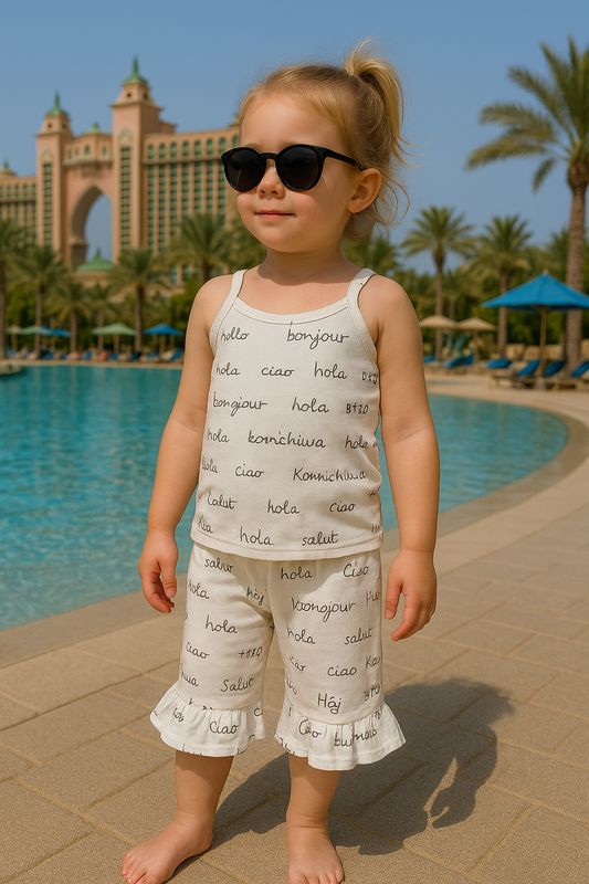 White bonjour tanktop suit