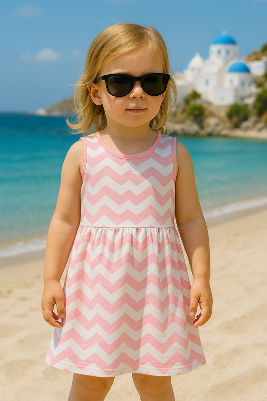 Pink zigzag baby frock