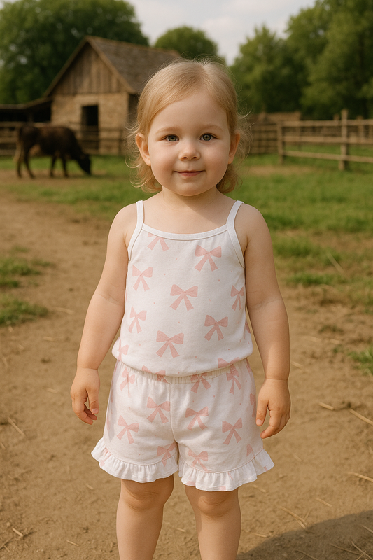 White bow tanktop suit