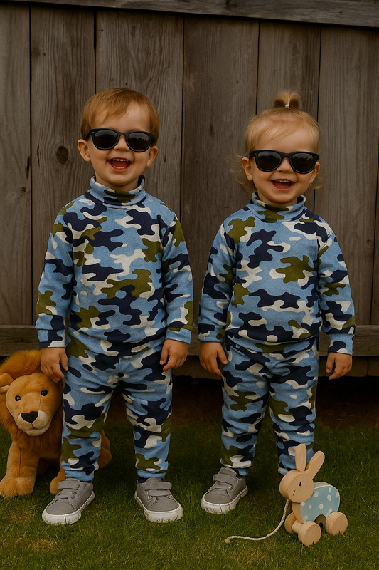 Navy camo hineck tracksuit