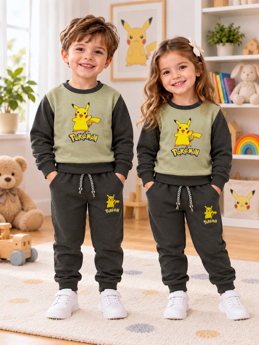 Grey pokemon contrast tracksuit
