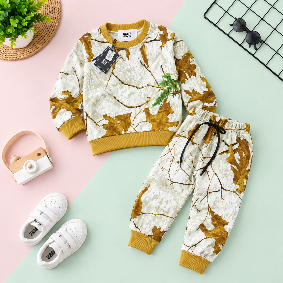 Winter brown kids tracksuit