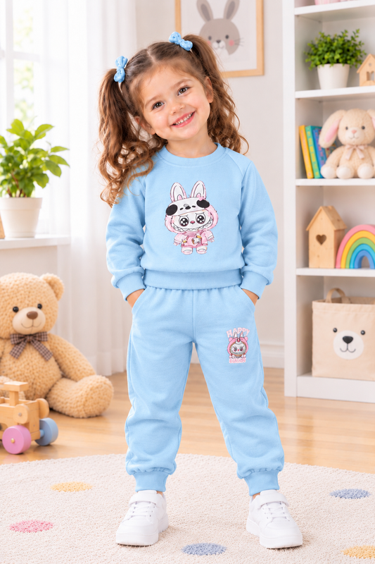 Sky blue  kids tracksuit