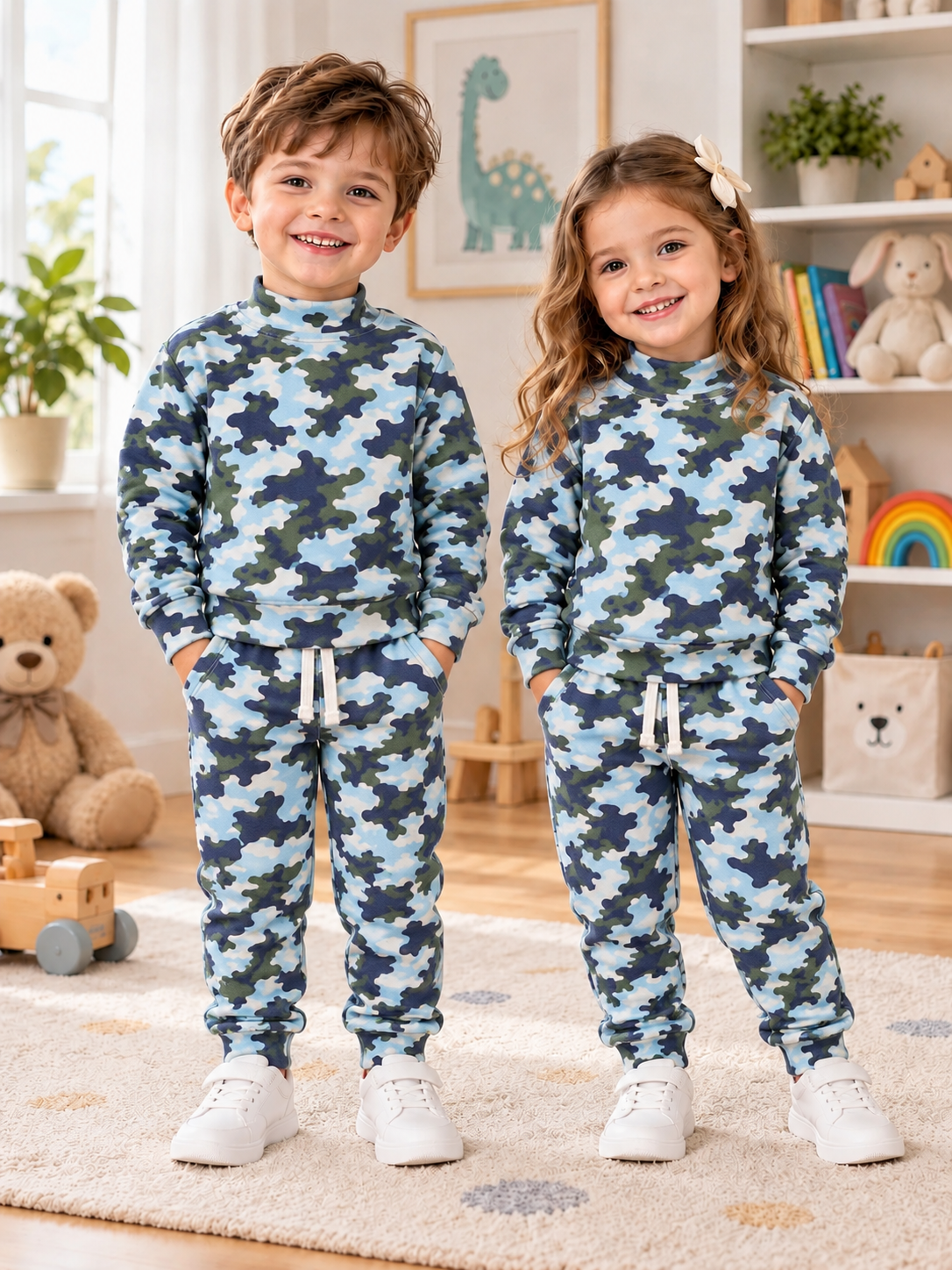 Navy camo hineck tracksuit