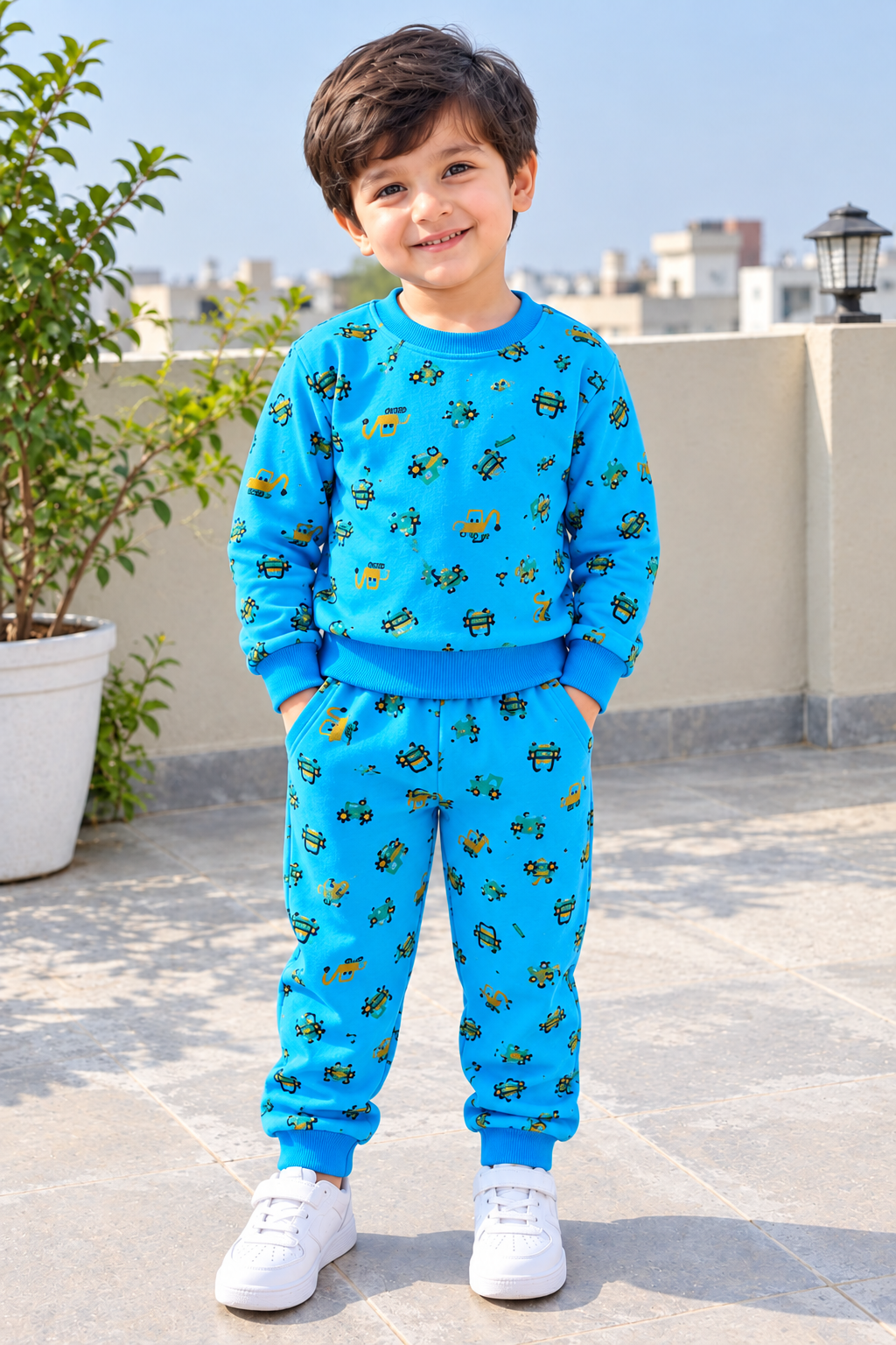 Blue truck kids tracksuit