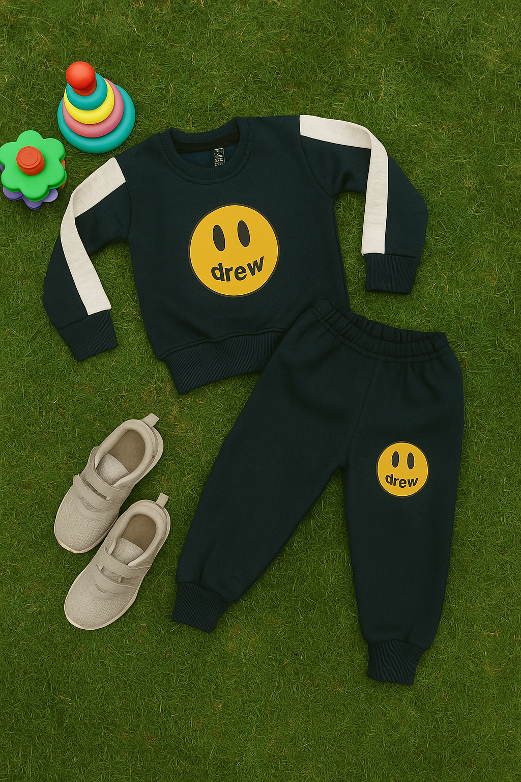 Blue smiley kids track suit