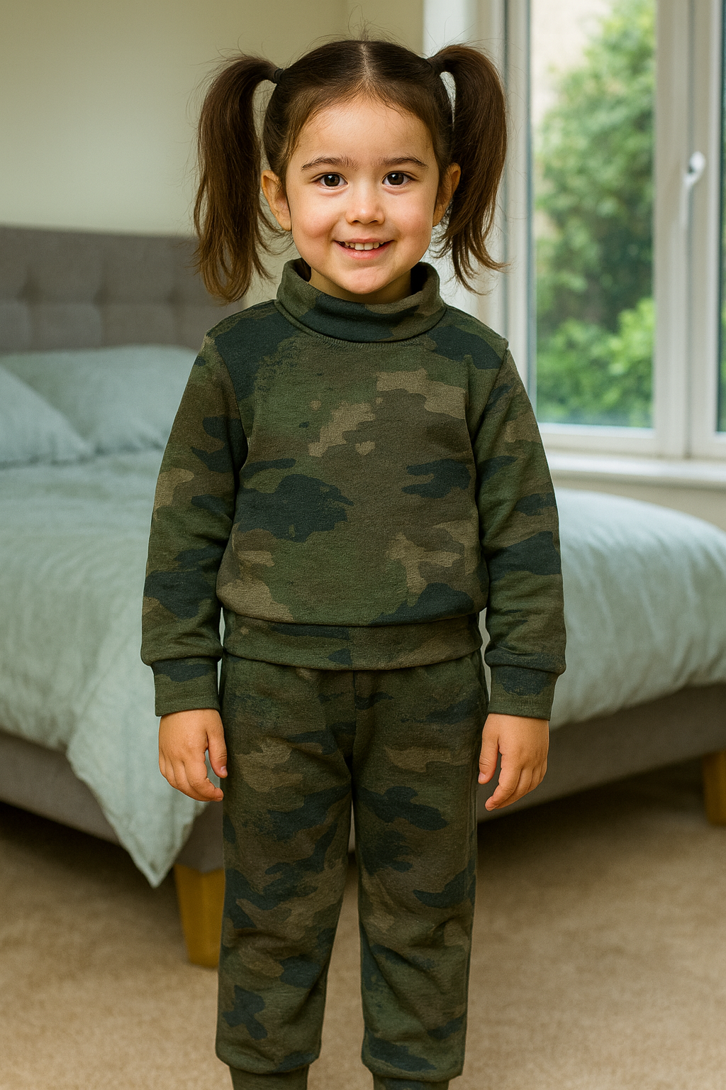 Green camo hineck tracksuit