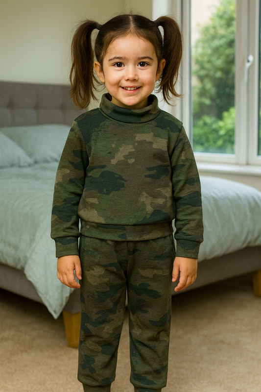 Green camo hineck tracksuit