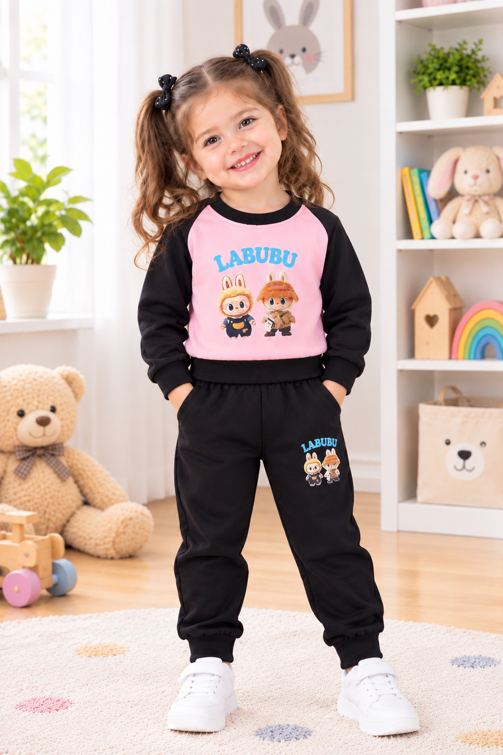 Pinky blue cartoon  tracksuit