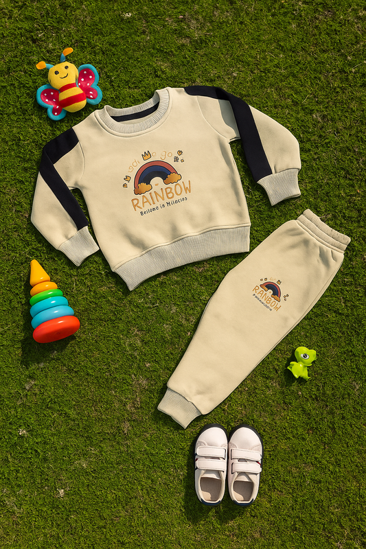 Off white rainbow kids track suit