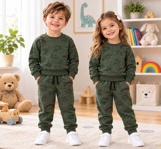 Green dinosaur kids tracksuit