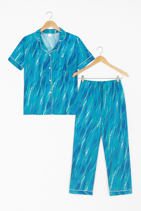Green paint ladies pj's half sleeves