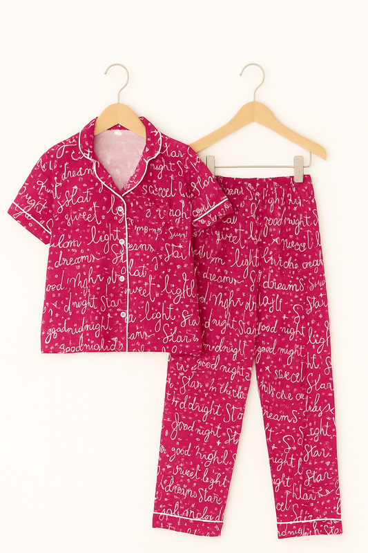 Pink star ladies pj's