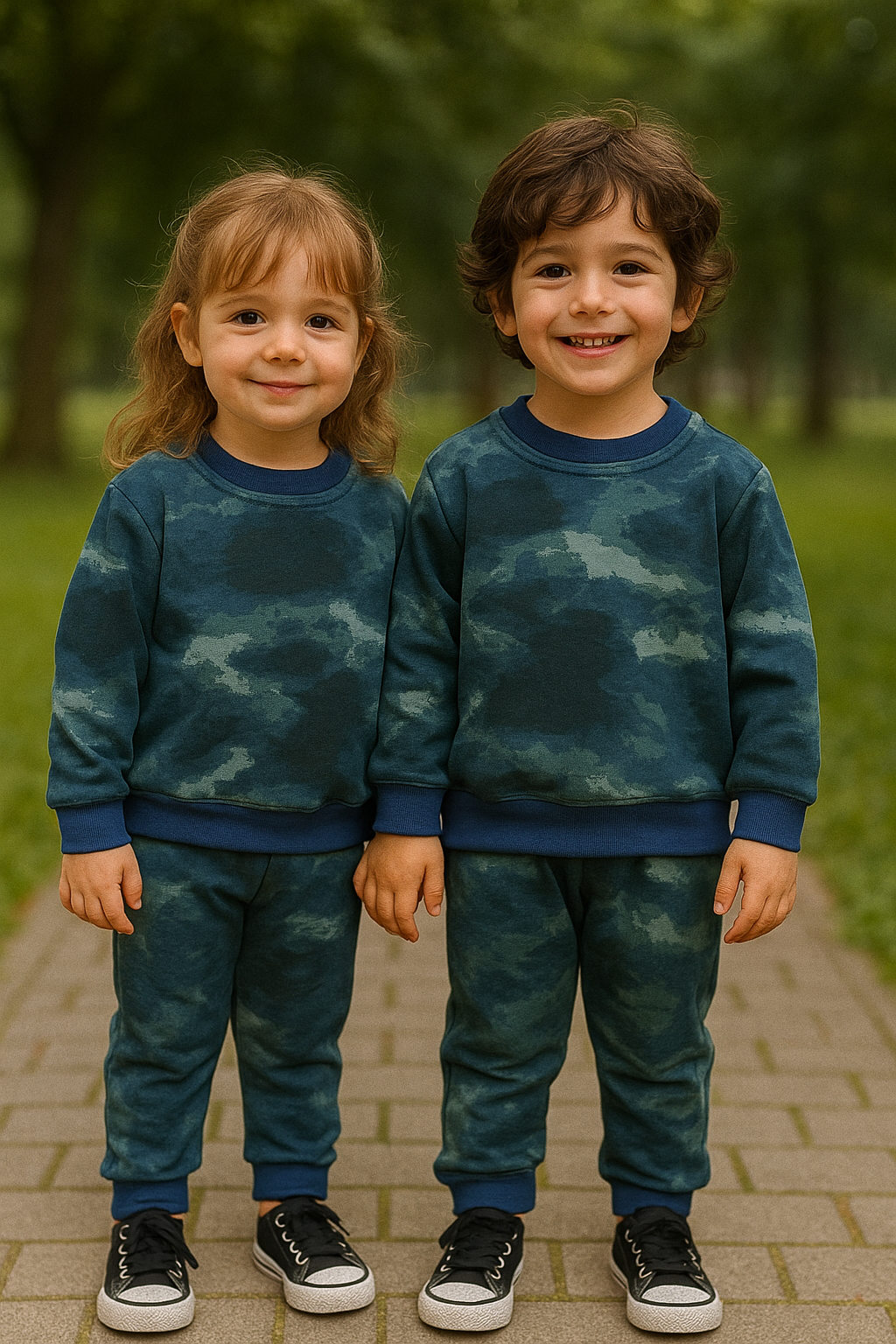 Blue tye and dye kids track suit