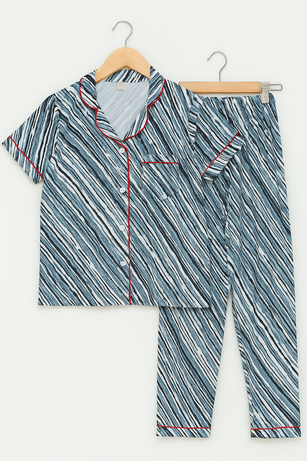 Grey white stripes ladies pj's