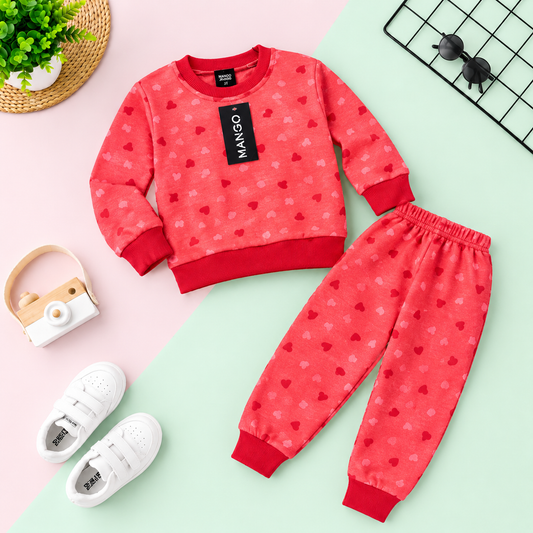 Red heart kids track suit