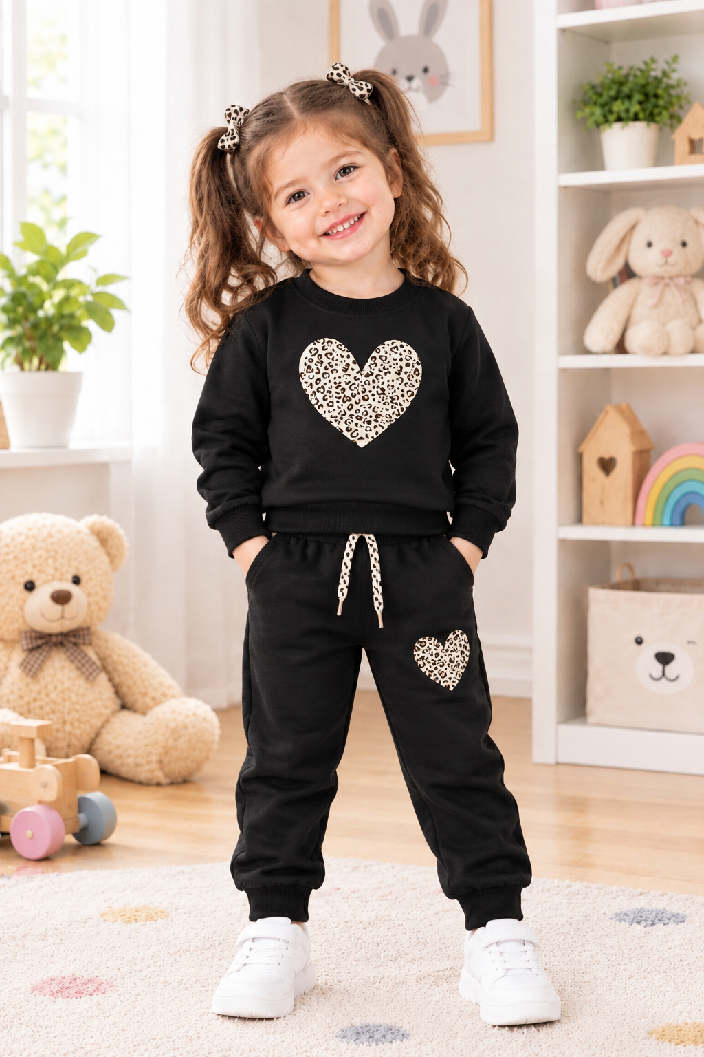 Black heart baby tracksuit