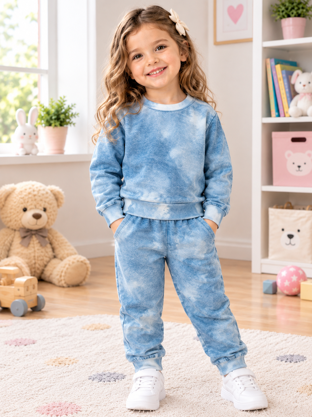 Light blue tye & dye kids track suit