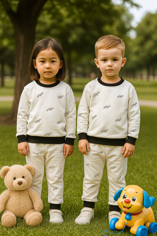 White Jr fleece tracksuit