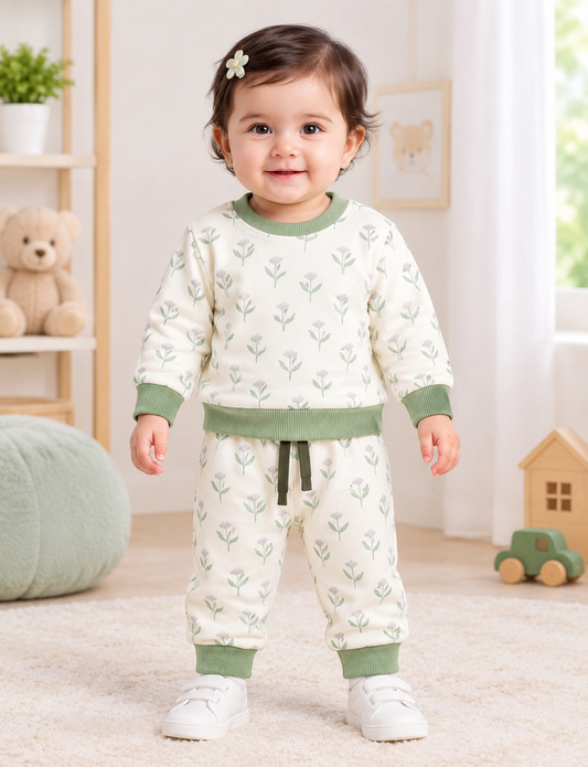 Green floral  tracksuit