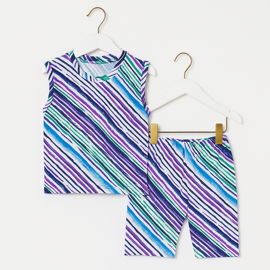 Purple stripes sando suits