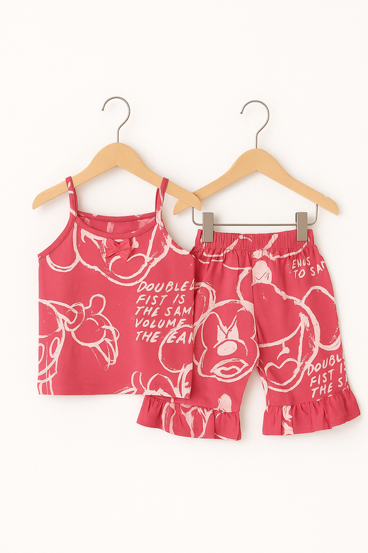 Pink mickey tanktop suit