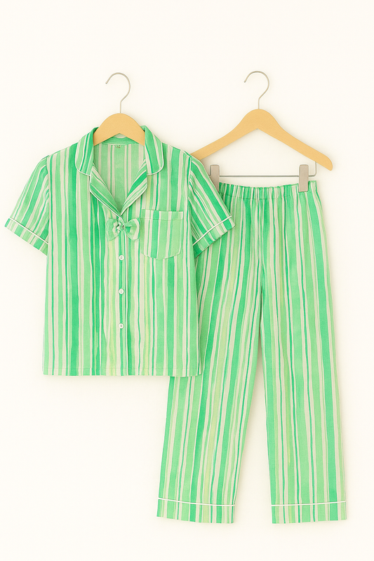 Green stripes soft pj's ladies