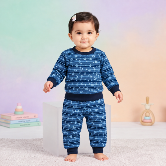 Blue floral kids track suit