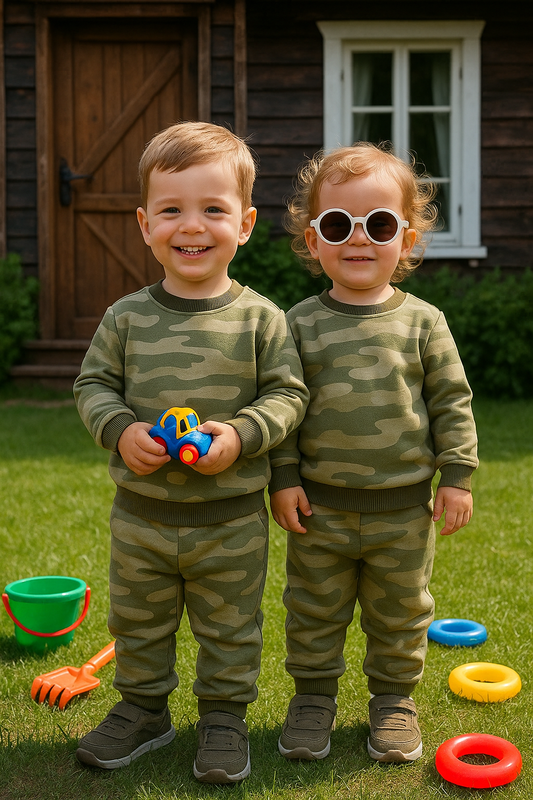 Brown camo kids tracksuits