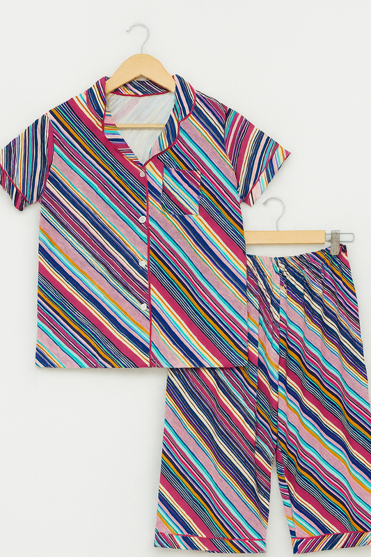 Rainbow stripes ladies pj's