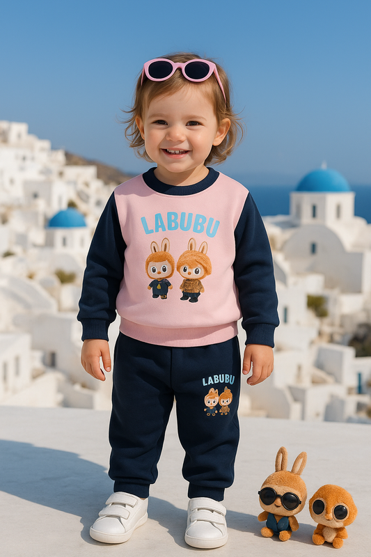 Pinky black labubu tracksuit
