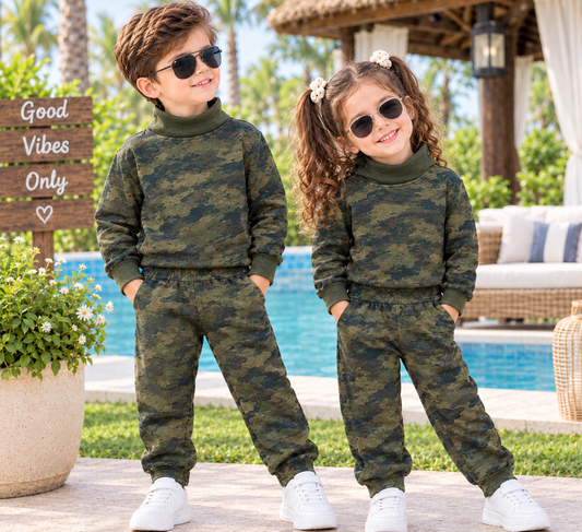Green camo hineck tracksuit